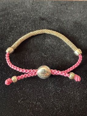 Luxury 925 sterling silver Links of London pink bracelet, adjustable
